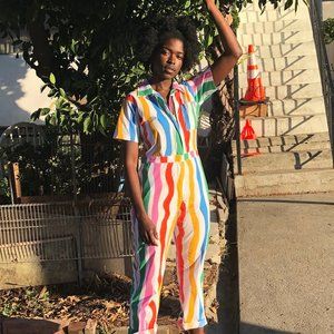 NOOWORKS Rainbow Stripe Coveralls - Worn Once !
